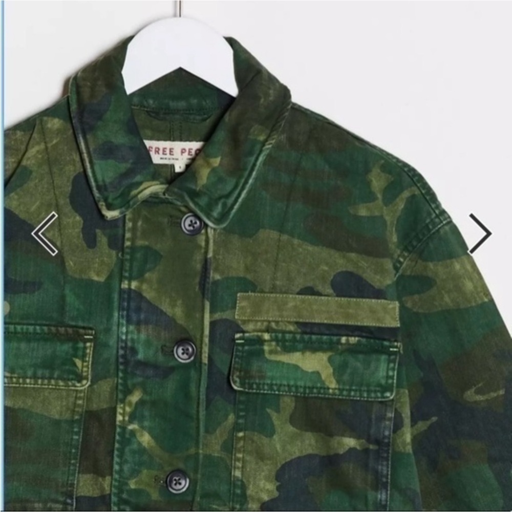 FREE PEOPLE Seize The Day Green Camo Print Utility Jacket - Picture 12 of 16